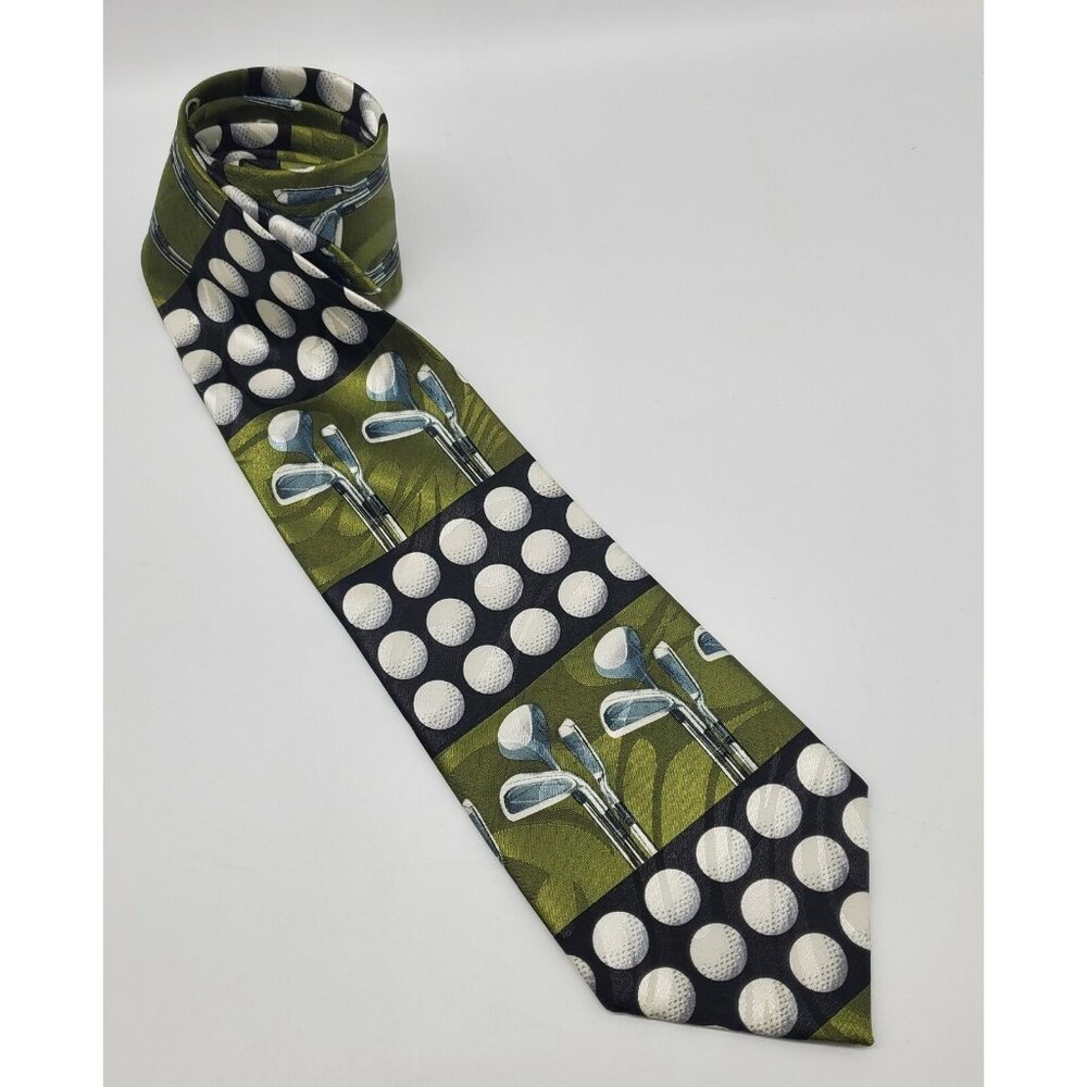 Fratello Golf Tie Hand Made Golf Clubs and Golf Balls Golf Tie‎ EUC